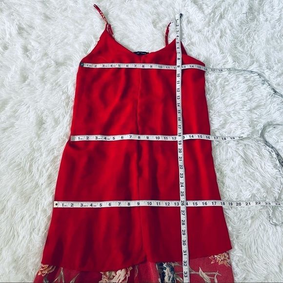 Romeo + Juliet Red Floral Flounce Maxi Dress S - Picture 11 of 14